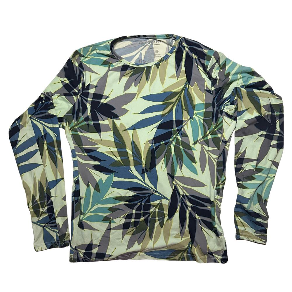 Hang Ten Women's M UPF 50+ Sun Shirt Tropical Palm Long Sleeve Rash Guard Surf